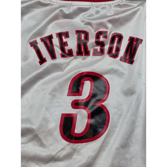 Vintage Philadelphia 76ers Allen Iverson Reebok Jersey Youth XL Sixers NBA Swing - Picture 9 of 10